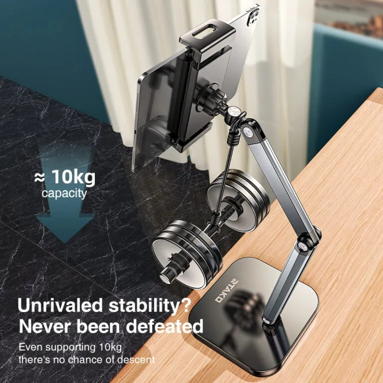 Rtako - 911 720' Height-Adjustable Phone And Tablet Stand Compatible With Smart Phones ,iPads & Tablets , Aluminum Alloy  Premium Tab Holder