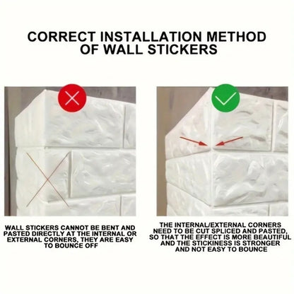 5Pcs 3D Wall Stickers Wallpaper Foam Soft Tiles, Bedroom Faux Brick Wallpaper Decoration, Waterproof