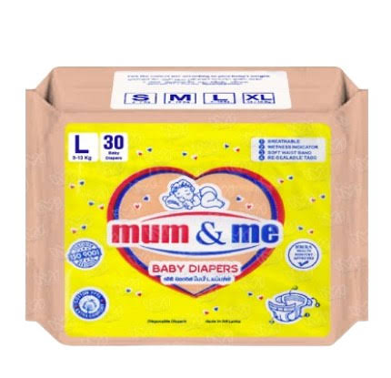 Mum and Me Baby Diaper Large 30 (L Baby Pasting)