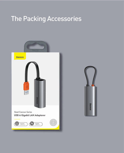 Baseus Steel Cannon Series USB A Gigabit LAN Adapter
