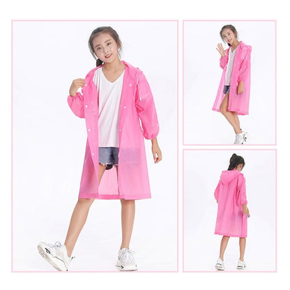 Kids Children Raincoat Rainsuit Long Hoodie Cover Waterproof Rain Poncho Raincoat