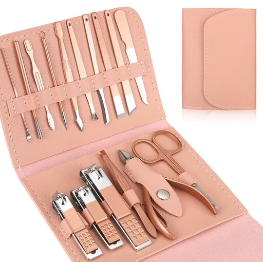 16 PCS Stainless Steel Portable Nail Clipper Set Professional Pedicure Kit Beauty Manicure Set