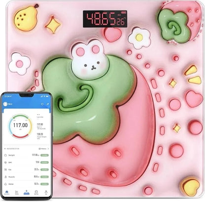 3D Digital Smart Body Scale, Bluetooth Body Weight Bathroom Scale with IOS, Android APP, Wireless