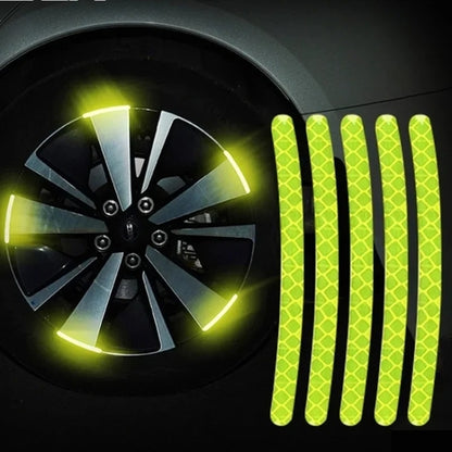 20Pcs Car Tire Rim Reflective Sticker Night Safety Warning Strip Motorcycle Bike Auto Wheel Hub Refl