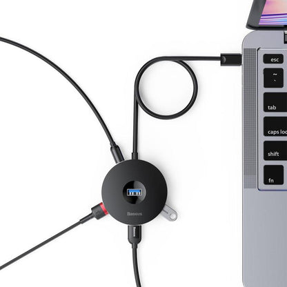 Baseus Round Box HUB Adapter 4 USB 3.0 Ports 5Gbps USB2.0 Support 4TB Hard Drives Hard U Disk