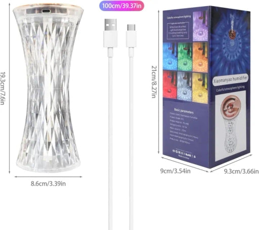 7-Color Changing Crystal Diamond Table Lamp Home Decor