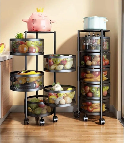 Round Layered Shelf Storage Rack Kitchen
