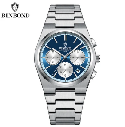 BAISHENG Nautilus Quartz Watch for Men Stainless Steel Waterproof Luminous Business Wrist Watch