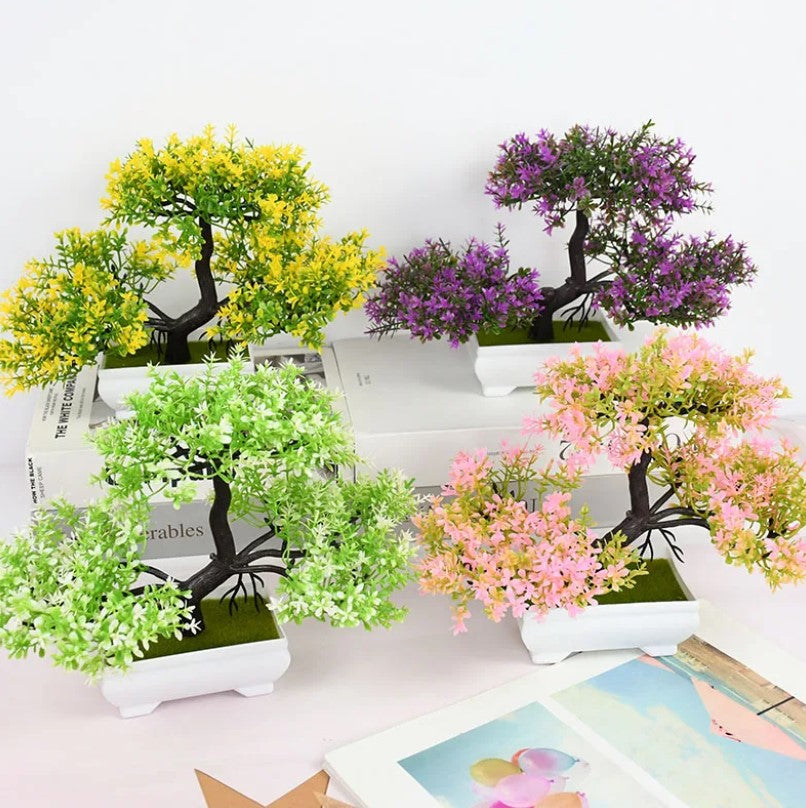 Artificial Plants Bonsai Small Tree Pot Plant Flowers Potted Ornaments for Home Room Table