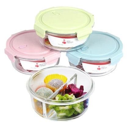 950Ml Microwaveable Food Container with 2 Compartments - Borosilicate Glass Bowl
