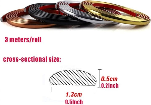 Self-Adhesive Caulking Strip Flexible Molding Wall Trim Wall Edging Strip 3Mtr/GOLD