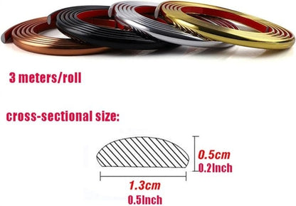 Self-Adhesive Caulking Strip Flexible Molding Wall Trim Wall Edging Strip 3Mtr/GOLD