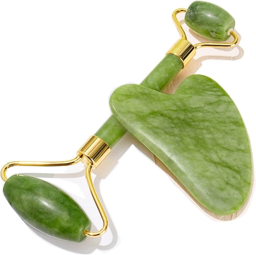 Flawlass Facial Massager Jade Roller and Gua Sha Stone