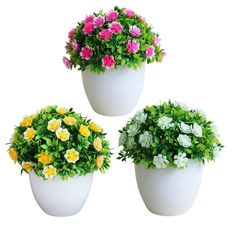 Modern Artificial Flower Potted Plants Decorative with Pot Garden Home Farmhouse Centerpieces Weddin