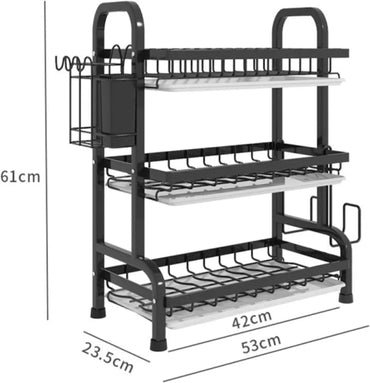 Waterproof Rustproof Kitchenware Drying Rack, with Drip Tray, for Kitchen Countertop, Saving Space,3