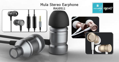 ROCK Mula Stereo In Ear Headset Earphone for Android