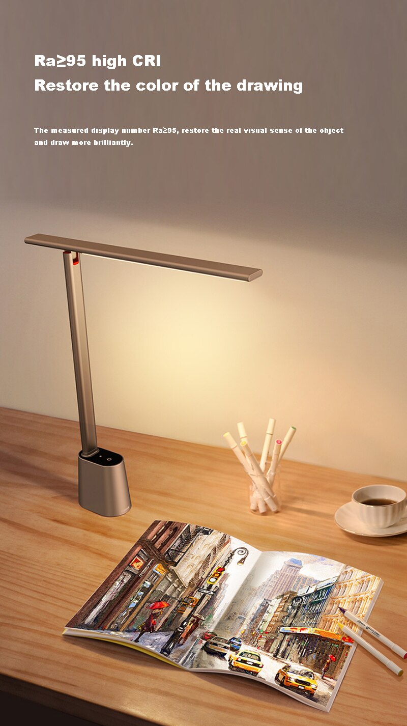 Baseus Table Lamp LED Desk Night Lamp Eye Protection Study Reading Light USB Rechargeable Desktop Office Work Table Lamp