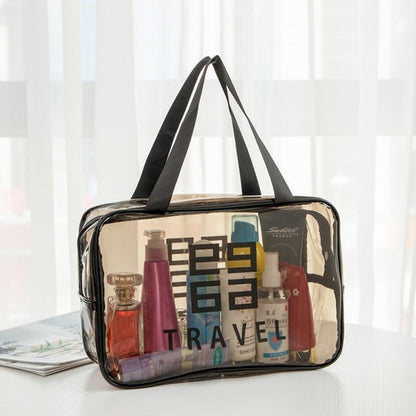 Transparent Cosmetic Bag Wash Bag Business Trip Storage Bag Hand-Held Make-up Bag Buggy Bag 9.5"