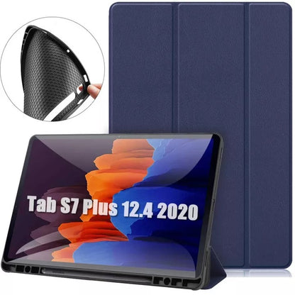 Tri-Fold Full Protection Smart Case For Samsung Galaxy Tab S7 PLUS 12.4inch 2020