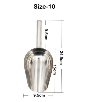 Stainless Steel Food Scoop & Metal Funnel