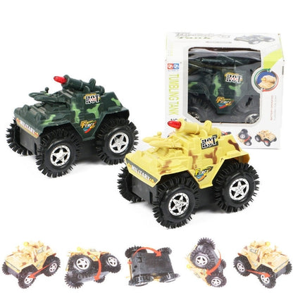 Military Tank Tumbling Tank, Bump and Go Action Toy Car for Kids