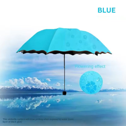 Lightweight Flower-Blooming Parasol with Windproof Features, Sunblock Vinyl, and Stylish Ruffles