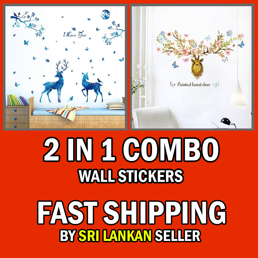 2 in1 Combo 2D Wall Sticker Wall Sticker Home Decoration animals tree bridge baby children bedroom room decor wall stickers removable kids nursery decal Mirror Dear Wall Decoration Stickers DINOSAURS