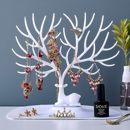 Plastic Jewelry Display Rack, Jewelry Tray, Antler Tree Design, Necklace, Earrings, Bedroom