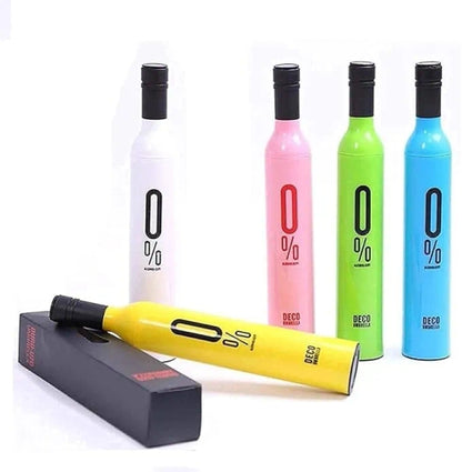 Mini Bottle Umbrella, Compact Manual Design with Plastic Case for Travel & Weather Protection