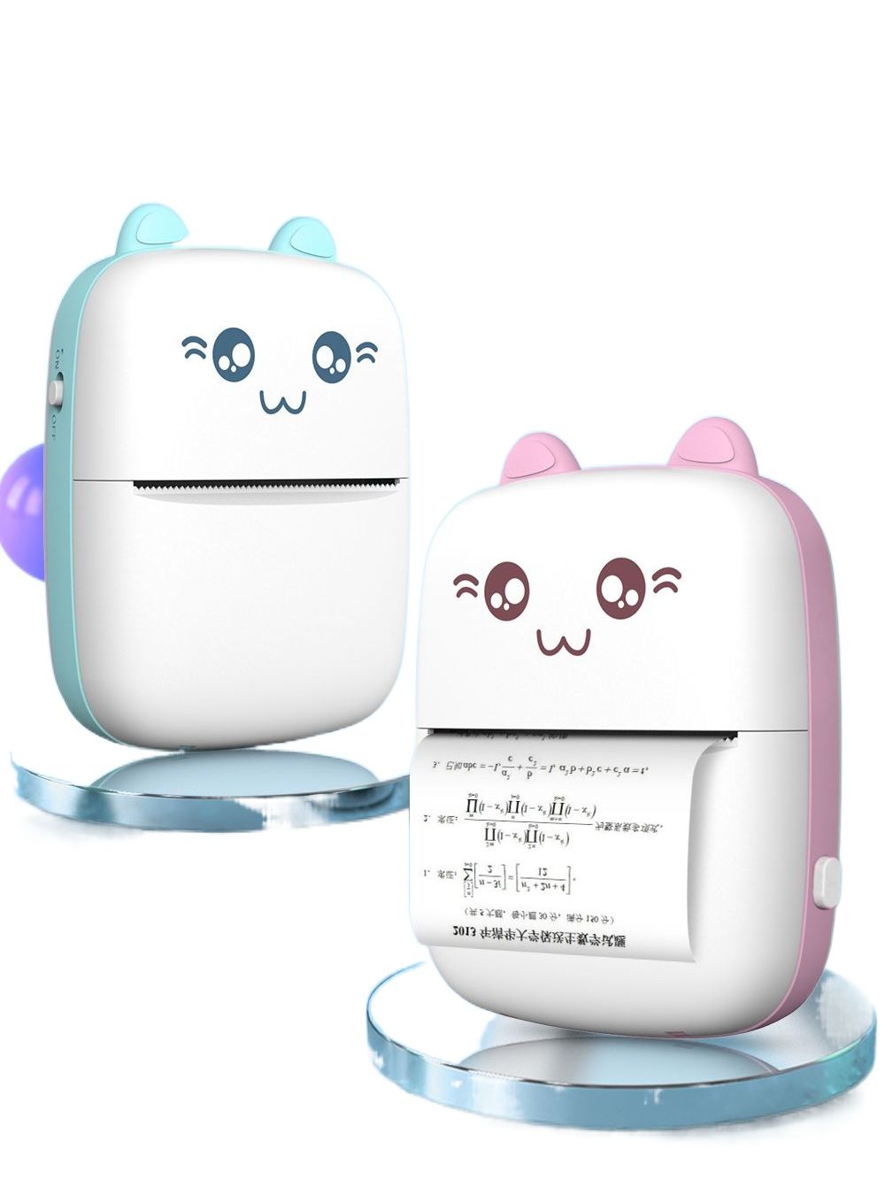 Small Portable Wireless Thermal Photo Printer Pocket Student Mini Bluetooth printer portable Label Printer cat printer 6 Paper Rolls Included