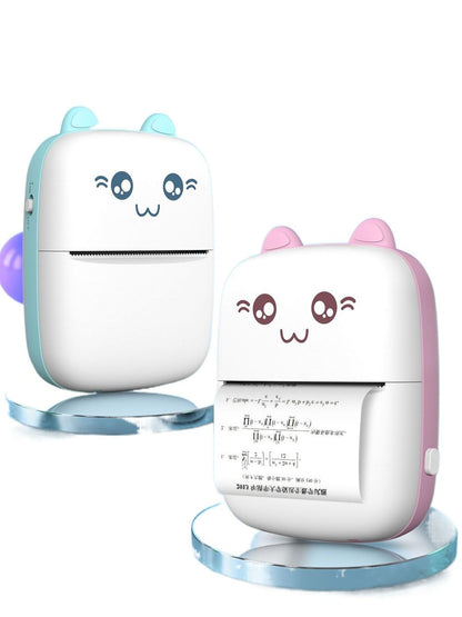 Small Portable Wireless Thermal Photo Printer Pocket Student Mini Bluetooth printer portable Label Printer cat printer 6 Paper Rolls Included