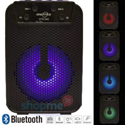Wireless Portable Bluetooth Speaker with Micro SD, USB Flash & FM Radio Support, Assorted Color Blue