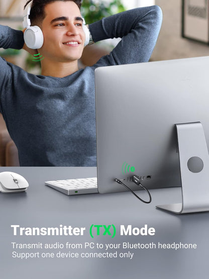 UGREEN Bluetooth 5.1 Transmitter Receiver 2 in 1 Wireless USB Dongle for TV, Home Stereo, Car Stereo, Headphones, Speakers, PC