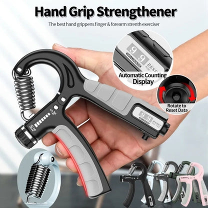 Hand Gripper, R-Shape Adjustable Countable Hand Grip Strength Exercise Strengthener Gripper