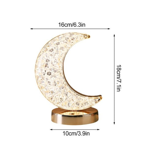 Moon Night Lamp Crystal Desk Lamp 3 Colors Dimming Table Light Touch Bedside Romantic Diamond