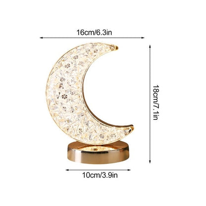 Moon Night Lamp Crystal Desk Lamp 3 Colors Dimming Table Light Touch Bedside Romantic Diamond