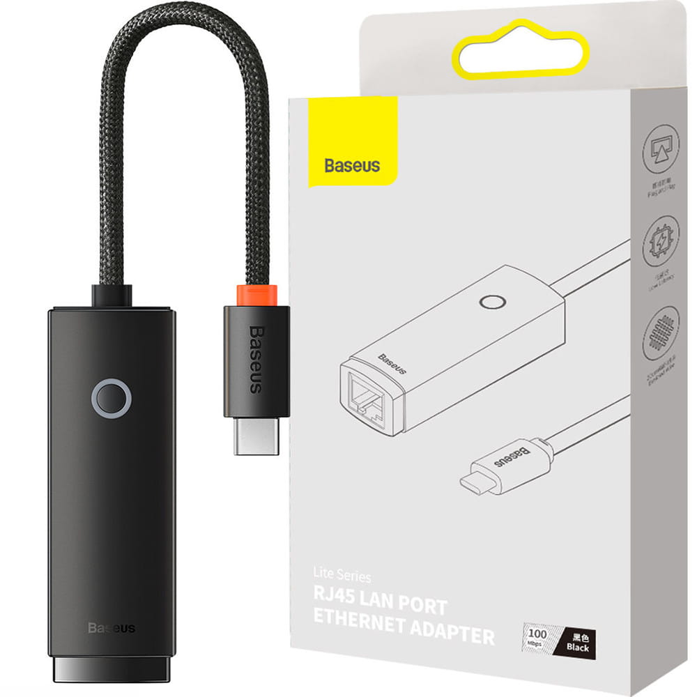 Baseus Lite Series 100Mbps Type-C to RJ45 LAN Port Ethernet Adapter