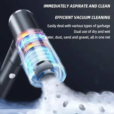 Efficient Cordless USB 3 in 1 Car Vacuum Cleaner with Portable Charging Function