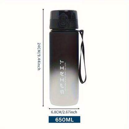 Grinkwell 26Oz Frosted Sports Water Bottle - Leakproof, BPA-Free PC with Silicone Straw