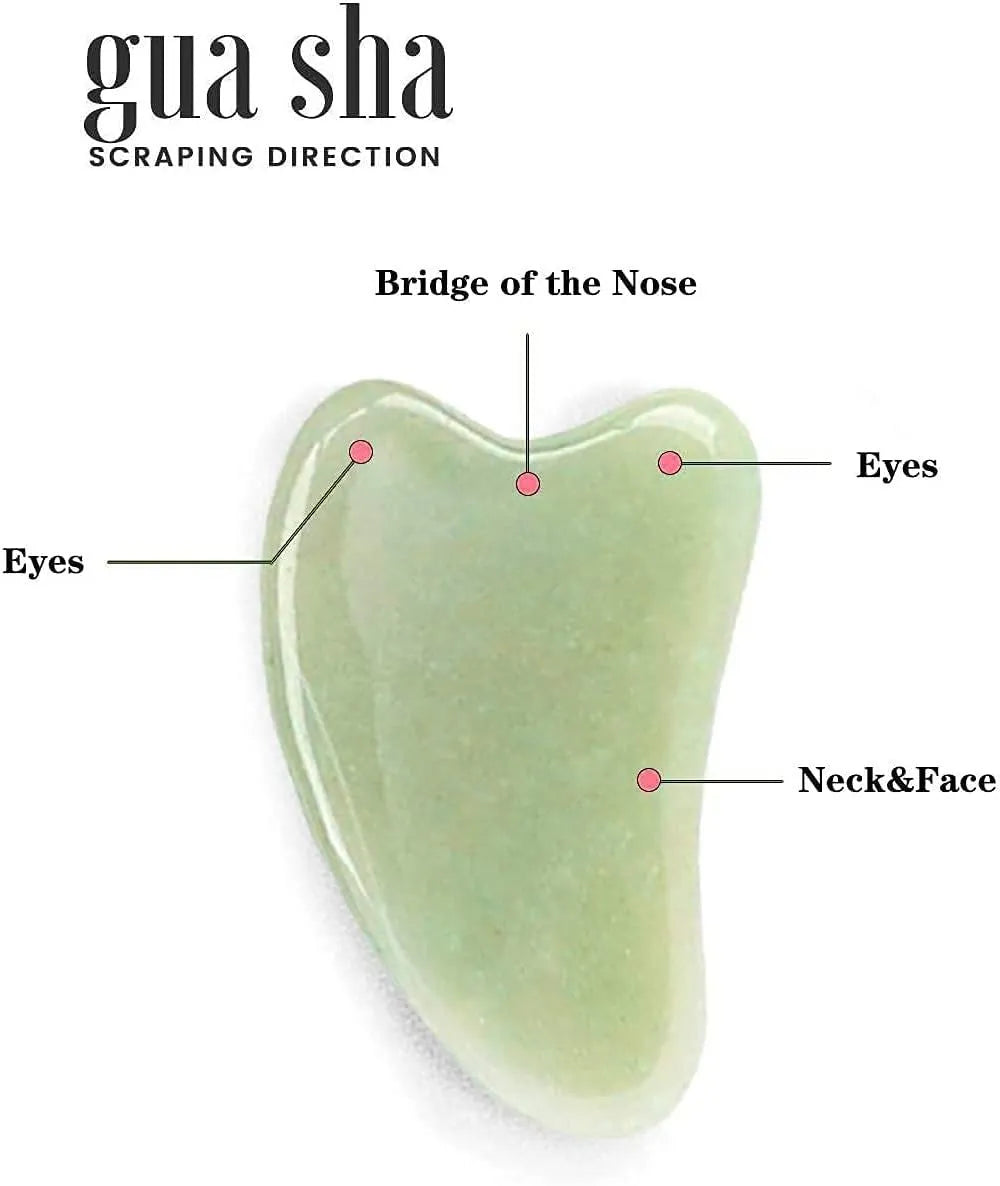 Natural Jade Roller & Gua Sha Set | Anti-Aging Facial & Neck Massager