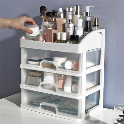 Makeup Organizer with 1 Drawer Storage Unit | Large Capacity Clear Display Case for Jewelry
