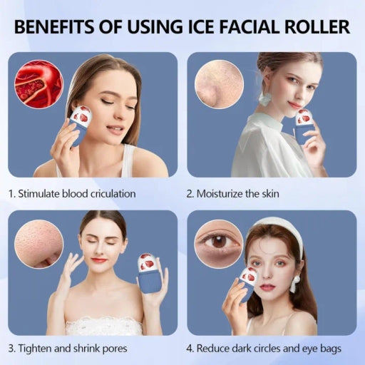 Silicone Ice Facial Roller Ice Holder, Face Ice Mold Skin Care