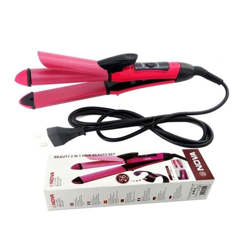 2 In 1 NOVA NHC-2009 Hair Curler and Hair Straightener for Hair Beauty