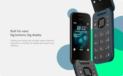 Nokia 2660 Flip 4G Dual SIM | Classic Clamshell Phone with 2.8" Display & HAC