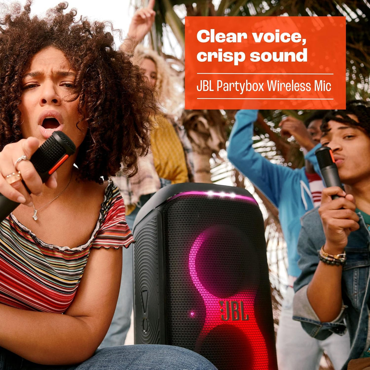 JBL PartyBox Wireless Mic - 2X Digital Wireless Microphones, Rechargeable Battery (20hrs - 700mAh), Clear Voice
