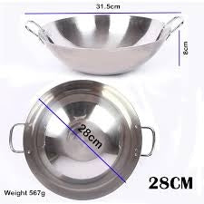 Stainless Steel Wok Pan with Handles,Fry Pan, Thachchi