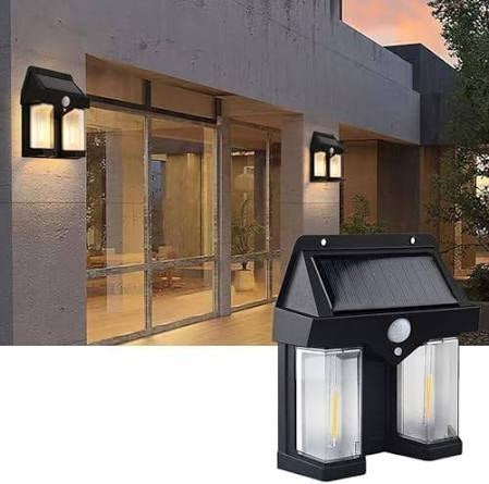 Dual LED Filament Solar Sensor Light Rechargeable Battery 3 Modes Waterproof CL-228