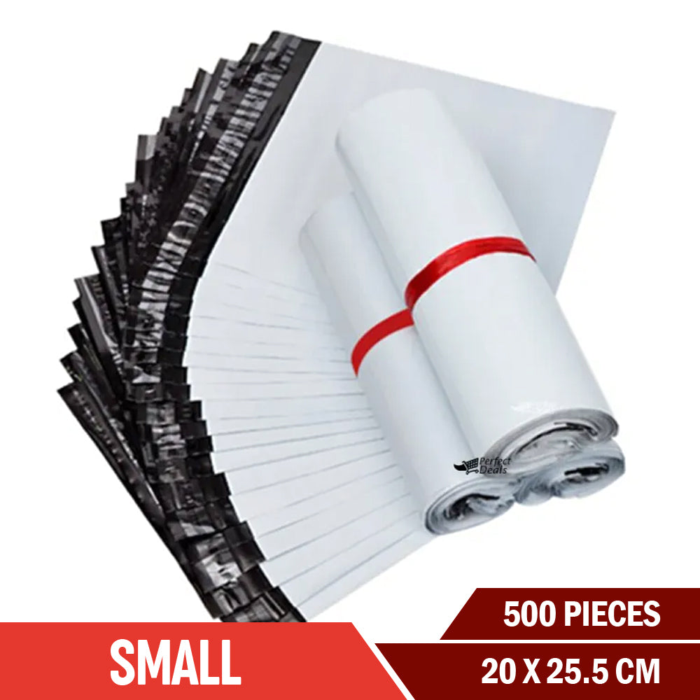 500 Pieces Small 20cm x 21+5 cm size Perfect Medium Poly Mailer White Poly Mailer Bags Bundle of Self-seal Adhesive bags Storage Bags Plastic Poly Envelope Flyer Mailer Packs Postal Safe Mailing Bags Shipping Bag