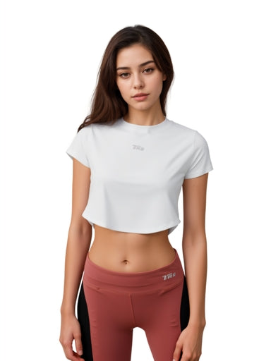 TRE Women’s Active Cropped Short Sleeve Top