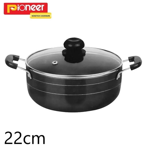 Pioneer Non-Stick Casserole with Glass Lid - 22Cm & 24Cm | Durable Cookware for Home Kitchens